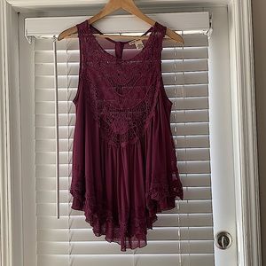 Purple boho flowing top size small